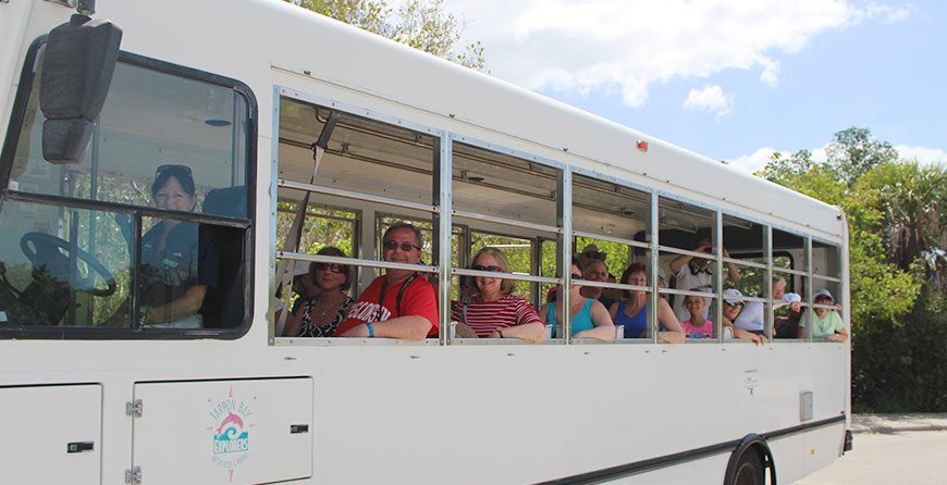 Image of the refuge tram tour at Tarpon Bay Explorers