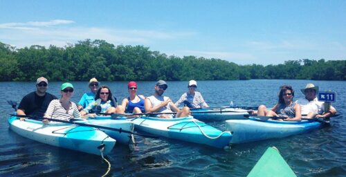 Image of kayakers on the kayak trail tour at Tarpon Bay Explorers