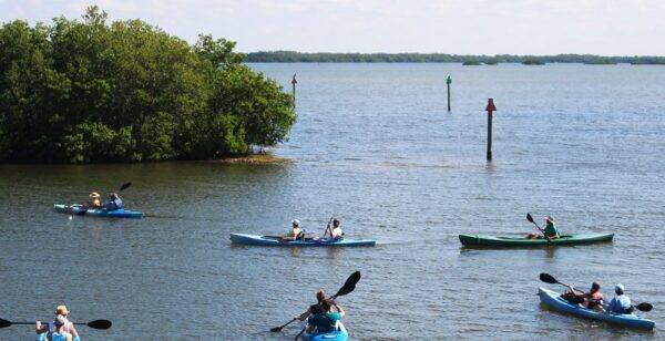 Image of kayakers on the kayak trail tour at Tarpon Bay Explorers
